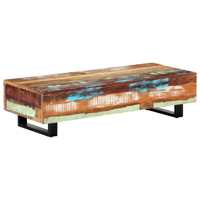 vidaXL Table basse 120x50x30 cm Bois de récupération solide et acier 247912