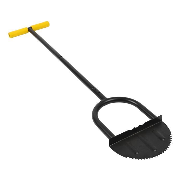 Coupe-bordure manuelle en acier au carbone Demi-lune avec longue poignée pour jardin, paysage, extérieur