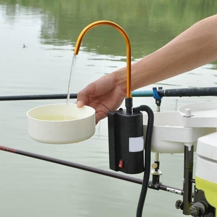 YOSOO Pompe de pêche Dispositif d'aspiration de pêche automatique, pompe alimentée par batterie, lave-mains sport pack Noir