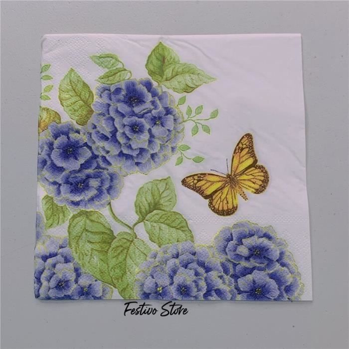 20 Serviettes EFCO Thème Mariage Romantique - 33x33 Cm - Décoration