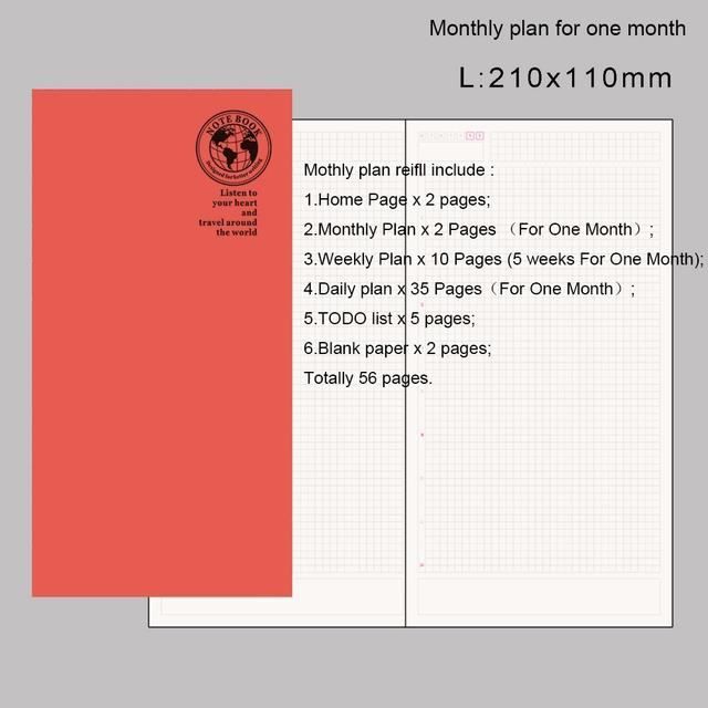 Recharge Pour Carnet De Voyage #13 - Papier Vierge Léger 128 Pages, Format 210x110 Mm, Fabriqué Au Japon - 8