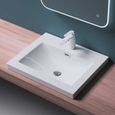 Vasque de salle de bains - Mai & Mai - Col01-60 - Blanc - Rectangulaire - Résine-1