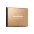 Disque Dur SSD Externe Portable 2TB 2To OTG Type-C USB Mini Taille Or avec Pochette Sac de Stockage en Tissu-1