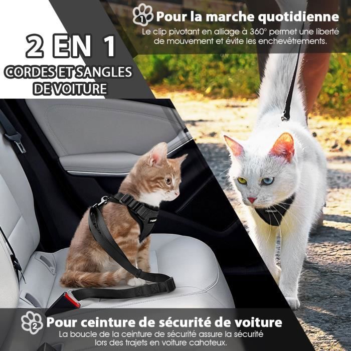 Ceinture de siege de securite de voiture pour chien chat de compagnie  Harnais Laisse clip de voyage sangle laisse - Cdiscount Animalerie