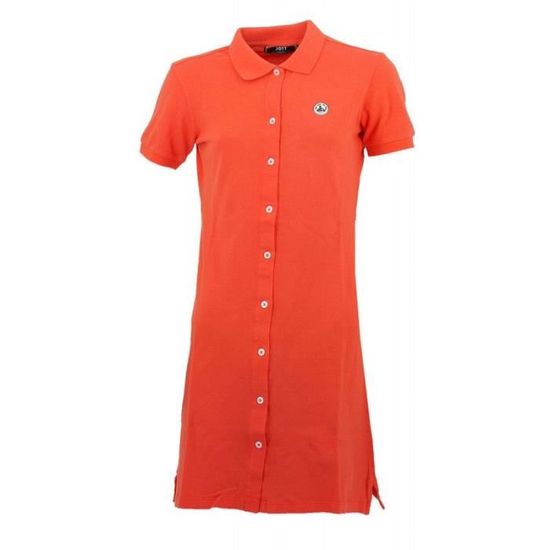 Robe polo Jott LOMBARDIE Ref. 4917LOM 350. Couleur Orange. Details. Col polo avec ouverture a boutons. Manches courtes. Orange Cdiscount Pret a Porter