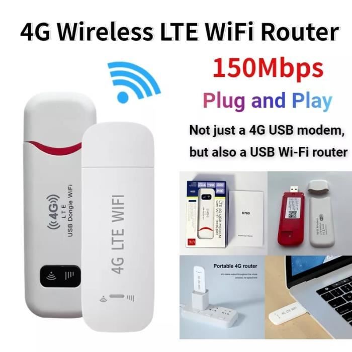blanc - Dongle USB sans fil 4G LTE, 150Mbps, pour Modem, carte Sim,  routeur, adaptateur WiFi, pour le bureau