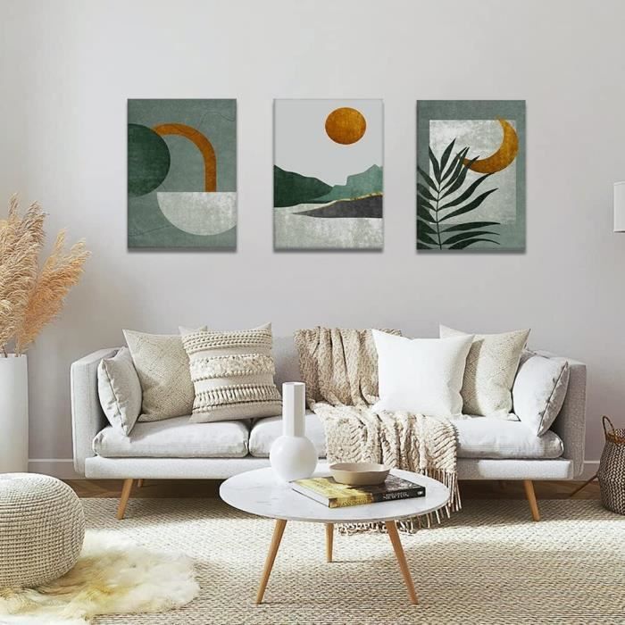 3 Pcs Impression sur Toile Abstrait - Zen Mur Art Toile Peinture Image Tableau  Décoration Murale pour Maison Salon Chambre 30x40cmx3 - Cdiscount Maison