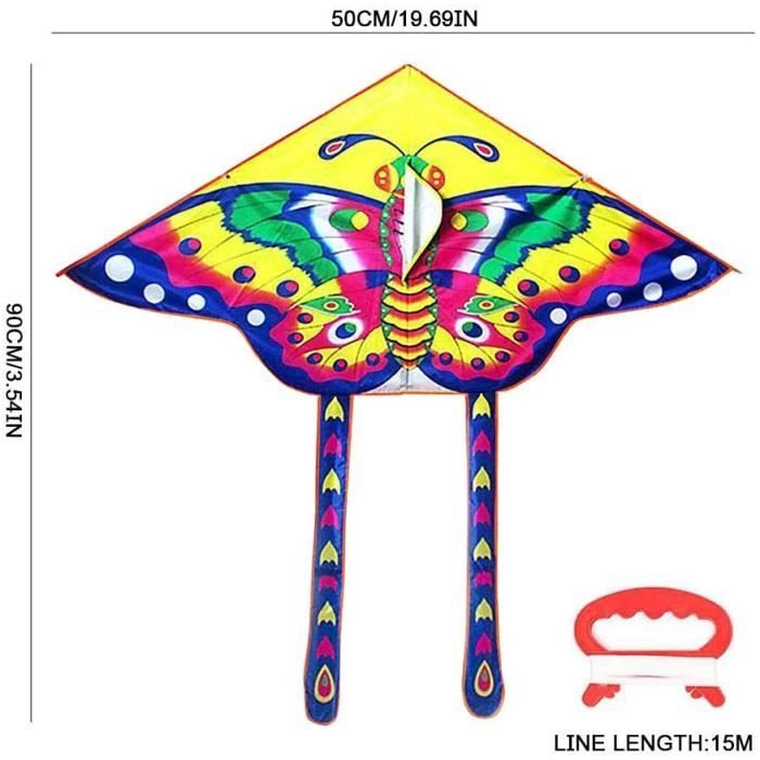 Cerf-volant,Cerf-volant papillon avec poignée pour enfants,jouet volant
