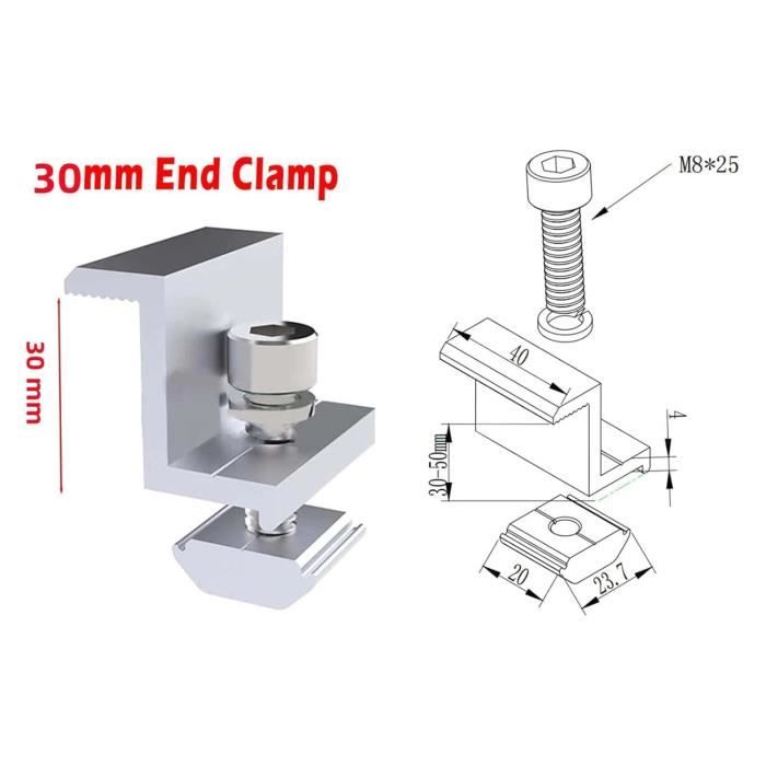 12 Supports En Z En Aluminium Pour Panneaux Solaires 30 Mm - Montage Toiture Ou Mur