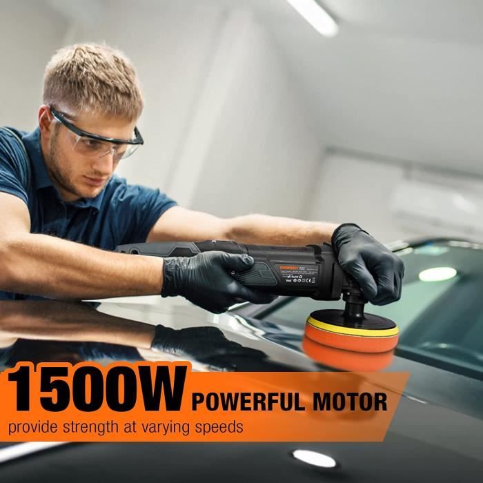 Polisseuse Voiture POWRIFIC 21V Sans Fil - Kit DA 2500-5000 Tr/min 6 Vitesses - Antidérapante