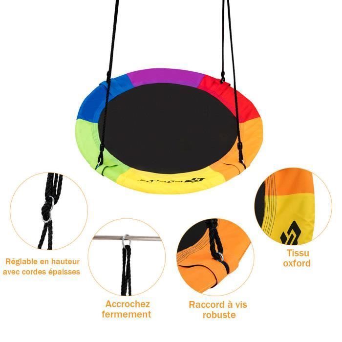Balançoire Nid D'oiseau 110cm Rouge Acier Solide Extérieur Jardin Aire De Jeux Enfant Robustesse Securite Facile A Installer 77089840