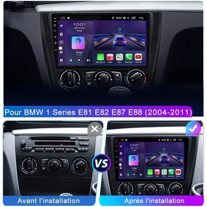 Autoradio Android 14 Pour BMW Série 1 (2004-2011) - Écran 9 Pouces, CarPlay Sans Fil, GPS, Caméra De Recul - 4 Go RAM + 64 Go - 11