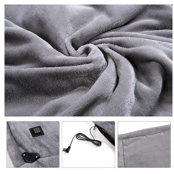 Hitburu Châle Chauffant,Couverture Chauffante USB Pour Femmes | 3 Niveaux De Température Couverture Chaude Pour Temps Froid Adultes Femme Mère Personnes Âgées Voyage Camping