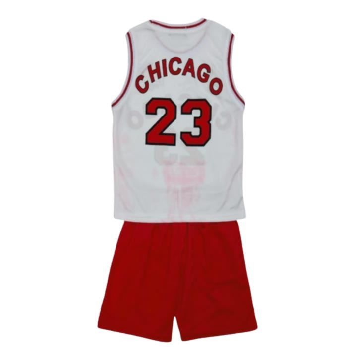 Ensemble Basket ball enfant maillot et short Chicago 23 blanc Cdiscount Sport