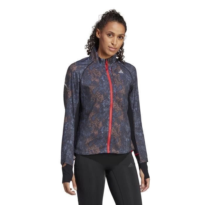Veste de course femme adidas Fast Iteration bleu beige rouge