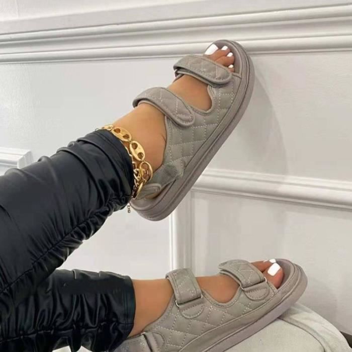 Sandales Gladiateur Talons Plats et Semelle Souple pour Femme