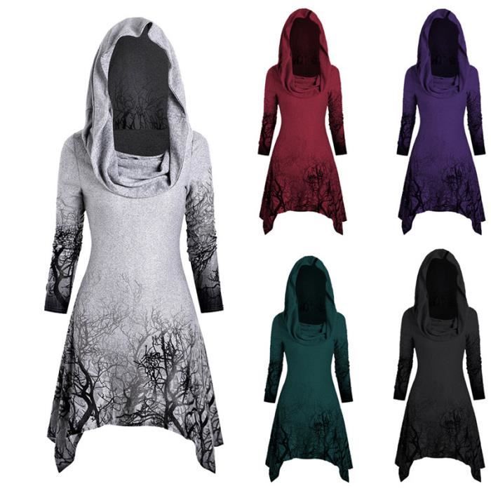 Doudoune Femme Imprime col ouvert asymetrique cape capuche