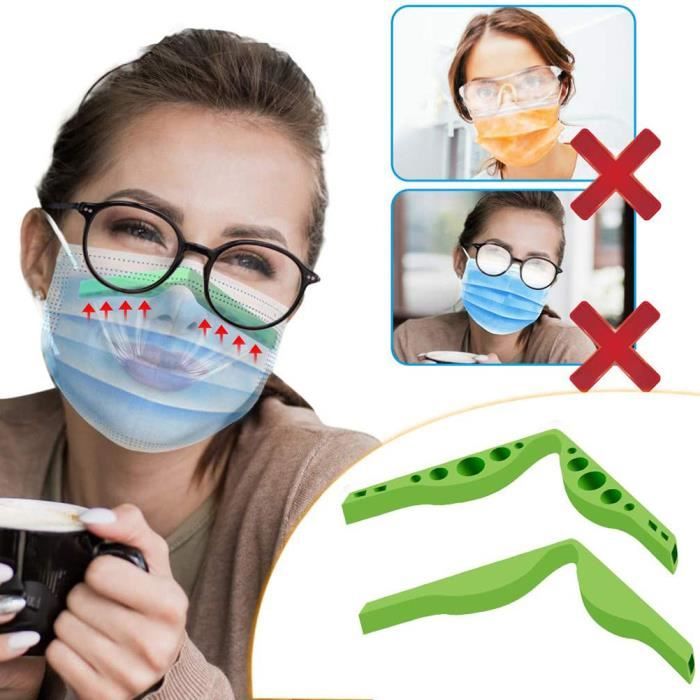 5 Pcs Accessoire Anti bu e pour Masques emp chant Les Lunettes de s embuer Pont de Nez en Silicone Anti bu e 3D r utilisable Gris