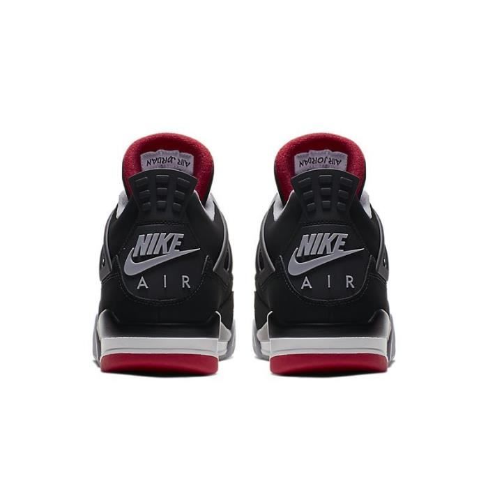 Air jordan retro deals 4 noir et rouge