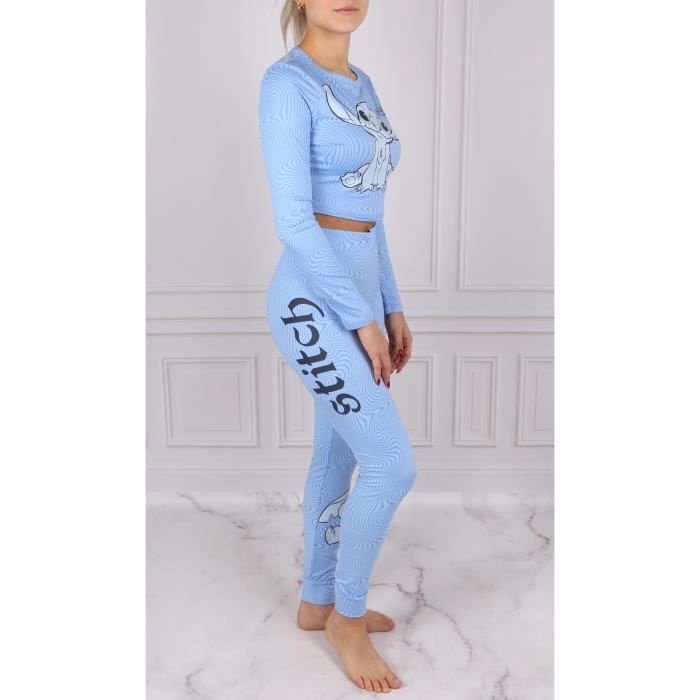 Ensemble pyjama pantalon Stitch bleu fille