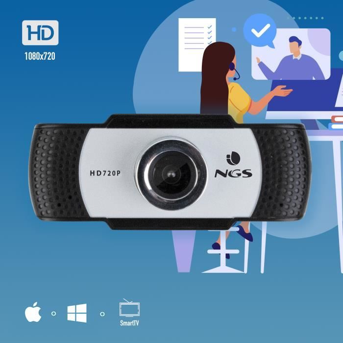 NGS XPRESSCAM720 Webcam HD 1280x720 avec Connexion USB