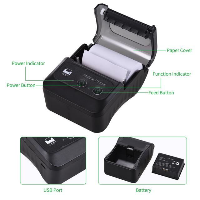 Mini imprimante à reçu thermique Bluetooth 58mm sans fil portable -  Cdiscount Informatique