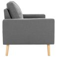 Canapé d'angle scandinave fixe 2 places en tissu gris clair - Confortable avec coussins bien rembourrés-3