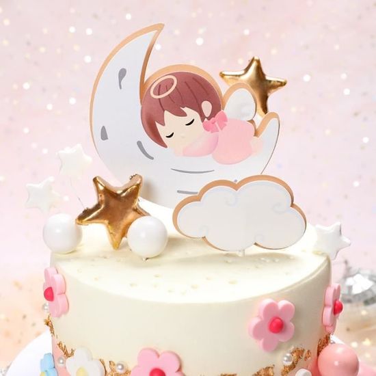 Etoiles De Theme Ange Lune Pour Bebe 1 Ensemble Decoration De Gateau Pour 1er Anniversaire Une Decorat Coffee Inc024 Cdiscount Maison