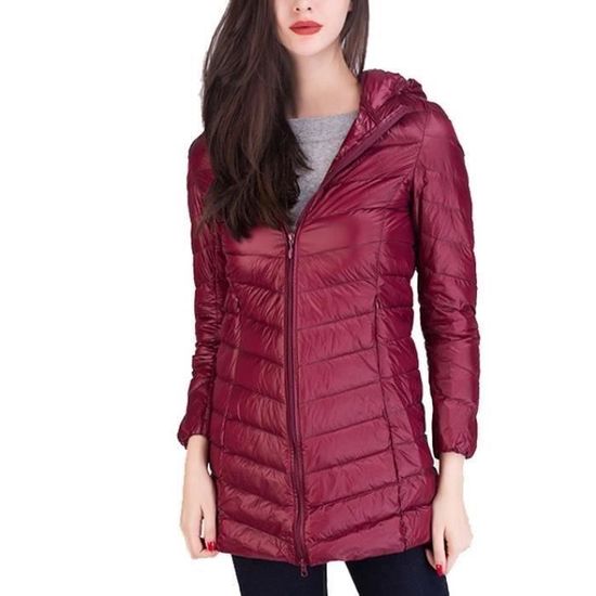 Funmoon Bordeaux Nouveaut Doudoune Femme L g re Duvet de Canard