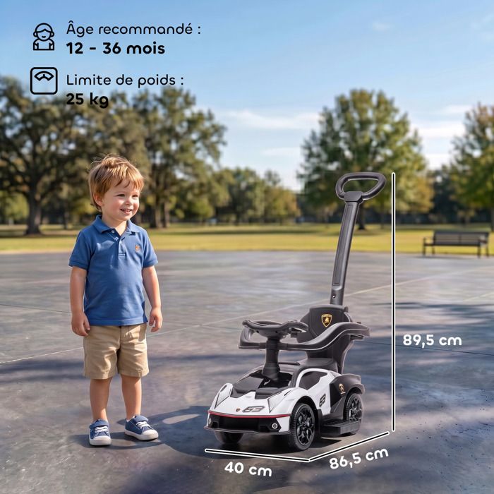 AIYAPLAY Porteur Enfants Lamborghini Essenza SCV12 sous Licence Porteur