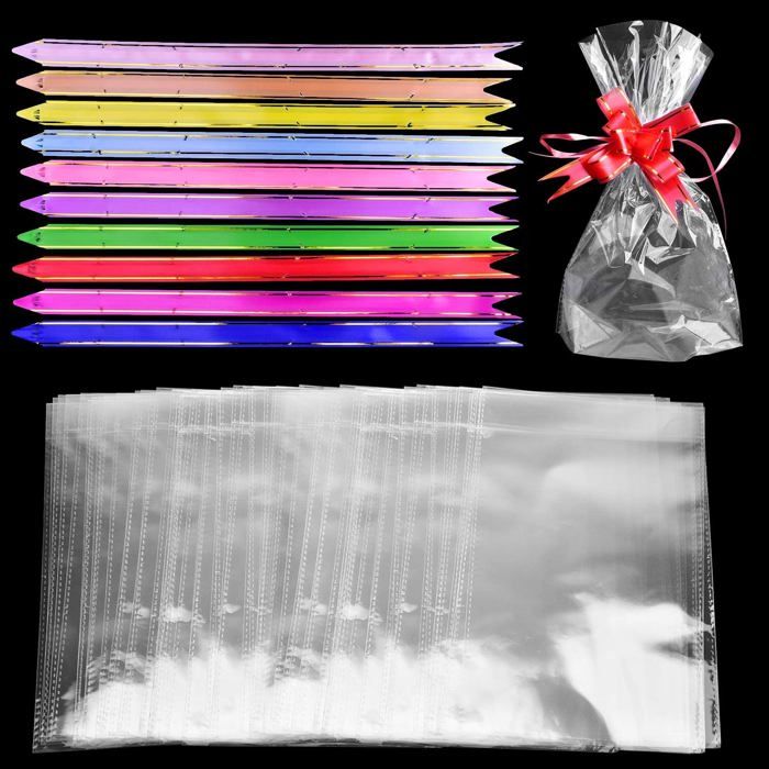 Lot De 50 Sacs Plats En Cellophane Transparents De 17,8 X 30,5 Cm (l X H) - Sacs à Friandises En Cellophane Pour Emballage Cadeau, Boulangerie