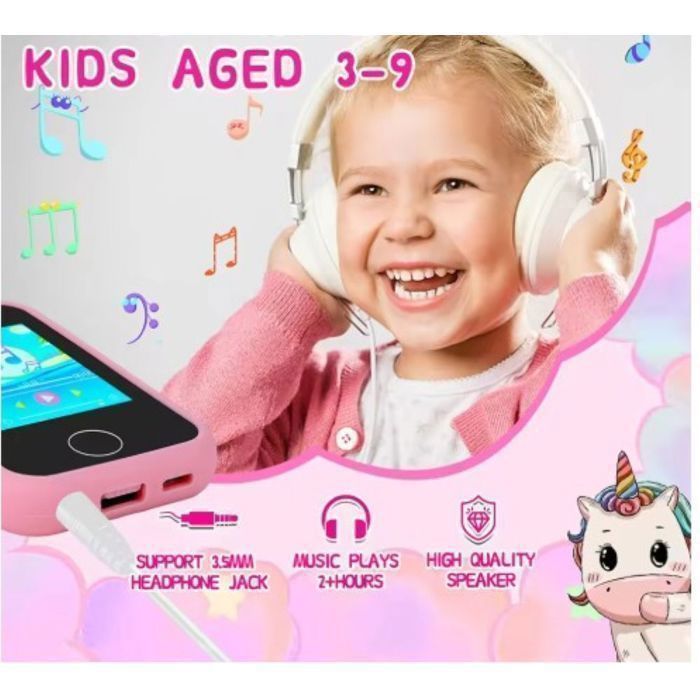 Téléphone Intelligent Pour Enfant - Pour Fille - Écran Tactile - Licorne - Cadeau Pour Fille De 3, 4, 5, 6, 7 Ans - Lecteur De Musique MP3 Portable Avec Appareil Photo