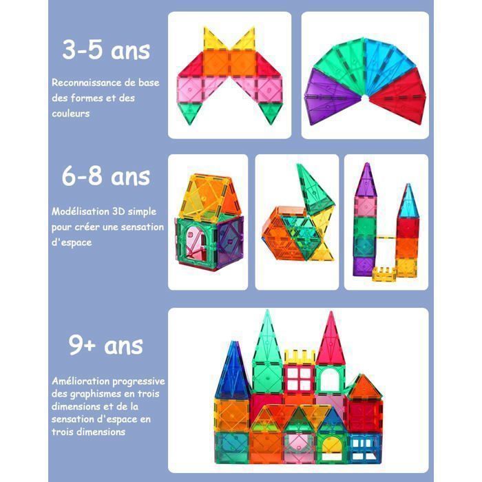 Blocs Construction Magnetique Enfant 64 Pièces Jouets magnétiques ...