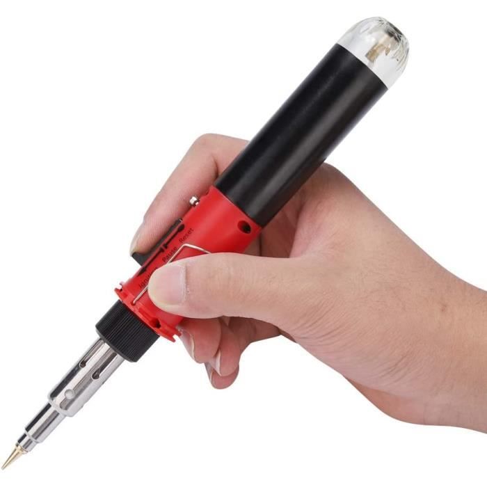 Fer à Souder Butane 12 En 1 – Double Fonction Chalumeau & Fer à Souder – Kit Complet Avec 10 Accessoires