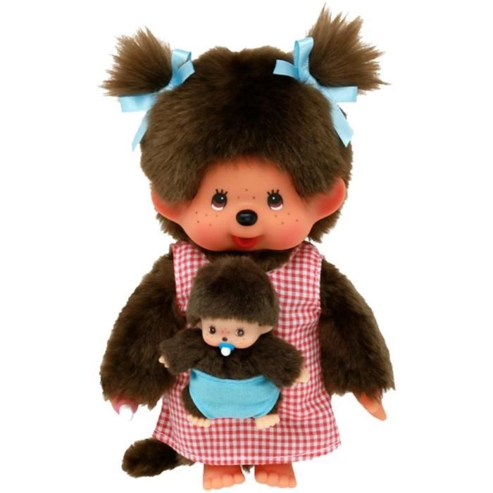 Peluche Monchhichi Maman B b 20 cm BANDAI Cdiscount Jeux