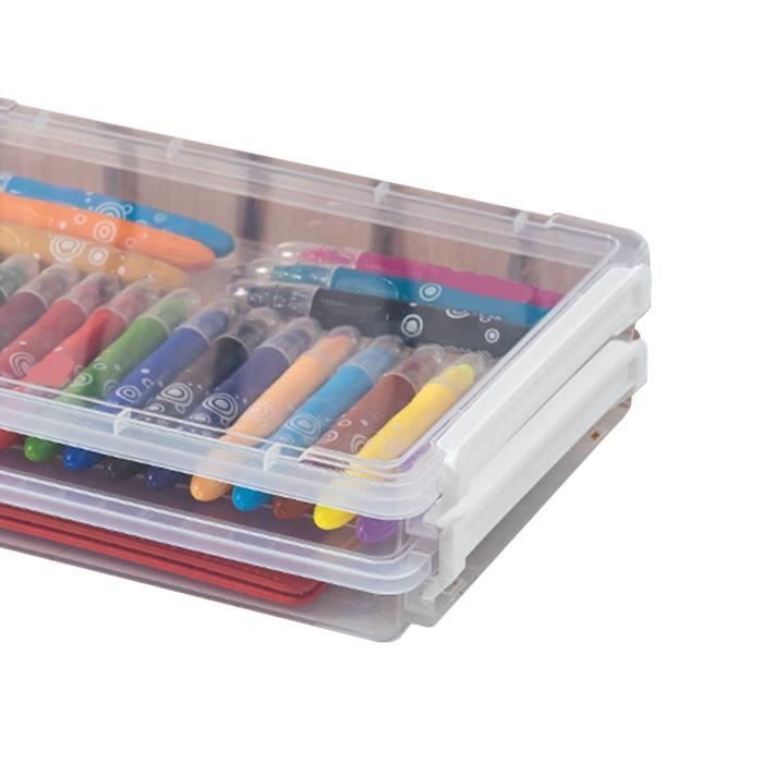 Boîtes Classement A4 Transparentes QWORK - Lot De 4 - Pour Documents, Photos, Magazines