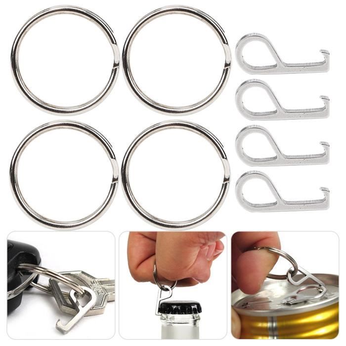 Porte-clés multifonction en acier inoxydable Outil d'extérieur Ouvre-bouteille Défense Portable