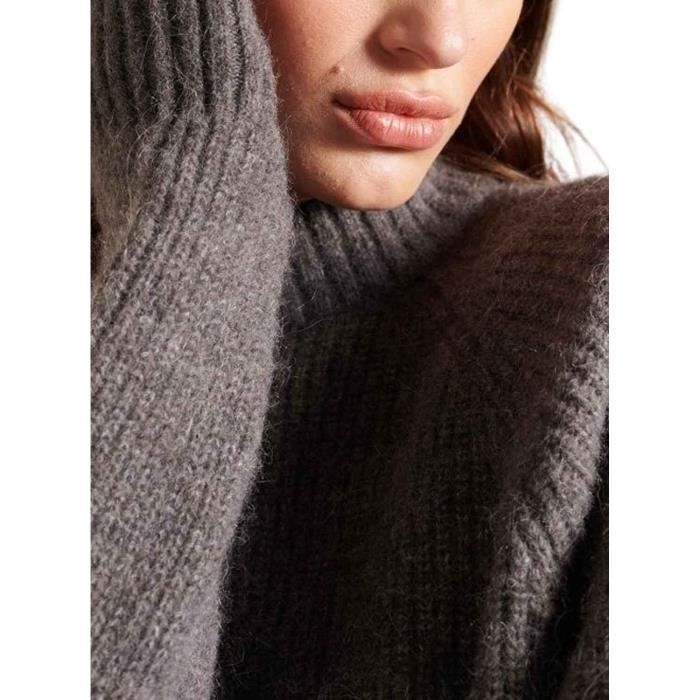 Pull superdry femme gris best sale