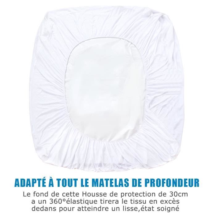 RICHAIR - Protège Matelas 160 x 200 Imperméable Bonnet 30cm
