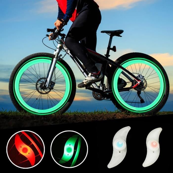 Roue neuve moto 4x LED vélo pneu capuchon voiture lampe flash