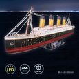 Puzzle 3D Bateau - Maquette Titanic A Construire avec LED, Puzzles 3D, Maquettes De Navires, Jeux D'assemblage, 266 Pièces, 4h-4