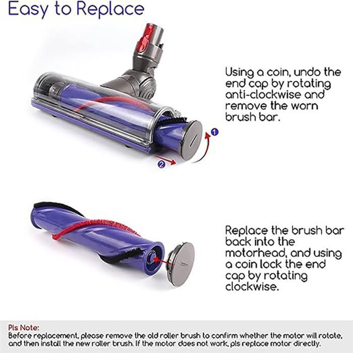 Rouleau Brosse De Rechange Pour Aspirateur Vactidy V8 - Améliore L'Aspiration Et Le Nettoyage - 8