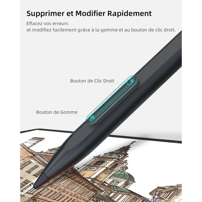 Magedok Stylet Actif Pour Moniteur Portable M1 – Sensibilité 1024 Niveaux, Compatible MPP & USI, Rechargeable