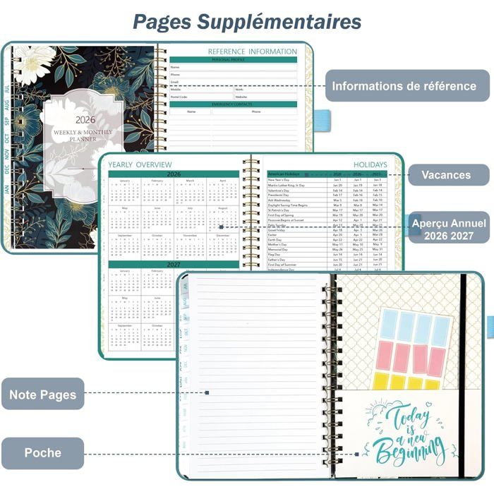 Agenda Semainier 2025 Spirale, Agenda Semainier Spirale, Scolaire Avec