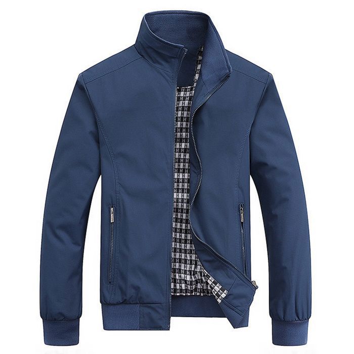 Veste Homme, M-XXL Casual Business Manteau Manche Longue Col montant Veste  Hommes Bleu Printemps Automne