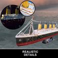 Puzzle 3D Bateau - Maquette Titanic A Construire avec LED, Puzzles 3D, Maquettes De Navires, Jeux D'assemblage, 266 Pièces, 4h-5