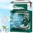 Climatiseur Mobile Portable,  Mini Air Climatiseur , Air Cooler fan con 3 Velocità, Timer, 7 Lumières LED,  Brumisation (Vert)
