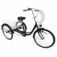24 " Vélo avec lumière et panier Vélo De Croisière en Tricycle Vélo À Trois Roues Tricycle Adulte 6 Vitesses-0