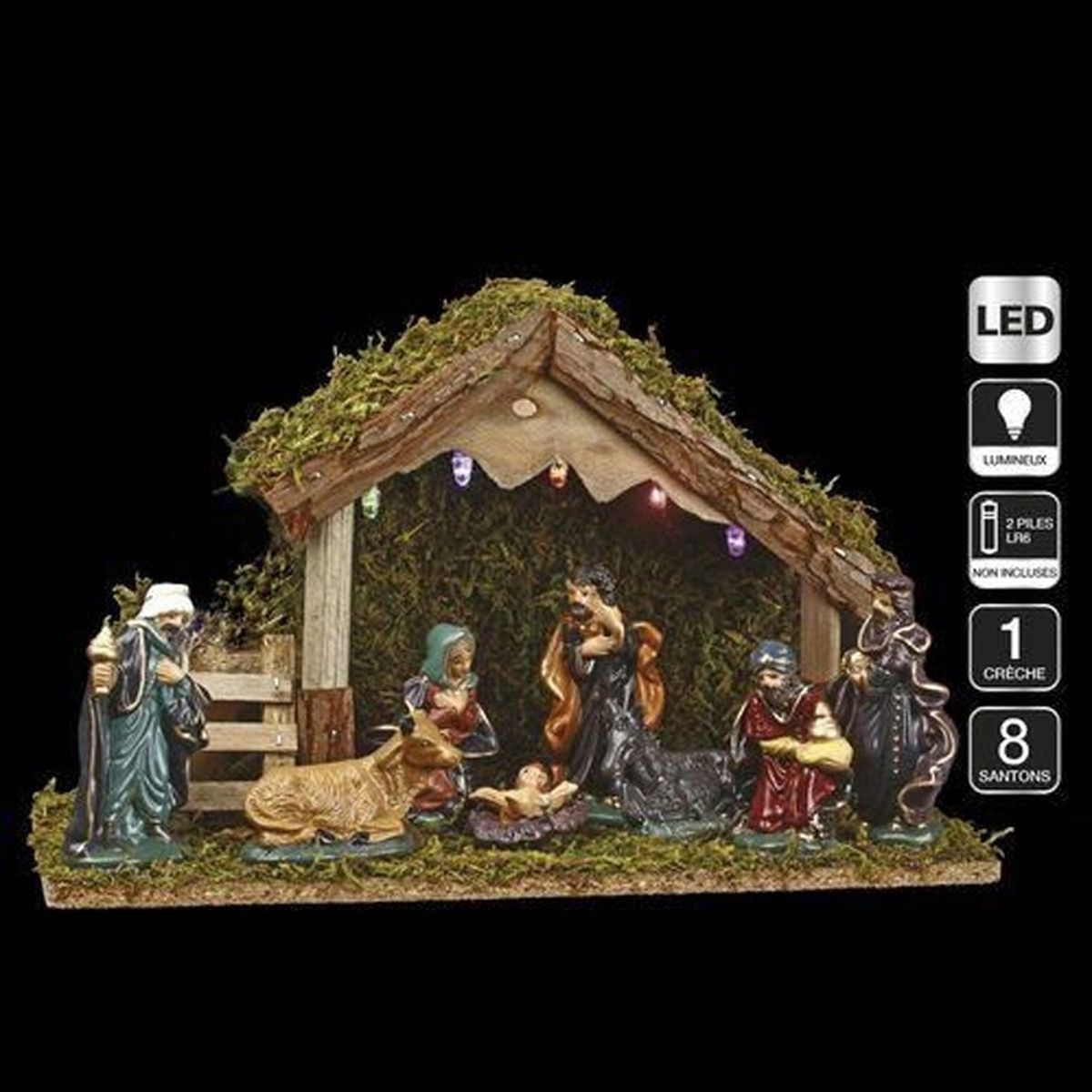 Crèche de Noël lumineuse 8 Santons Cdiscount Maison