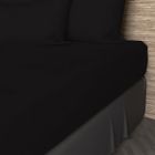 Drap housse en coton - Soleil d'ocre - 90x200 cm - Noir - 57 fils